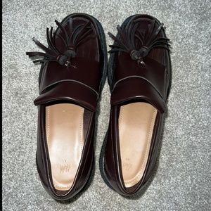 Women's, 9.5, H&M Burgundy Chunky Loafers